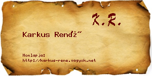 Karkus René névjegykártya